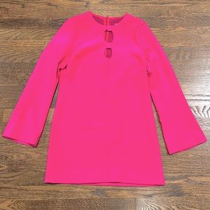 Zara Hot Pink Cutout Mini Dress- Long sleeve size Medium